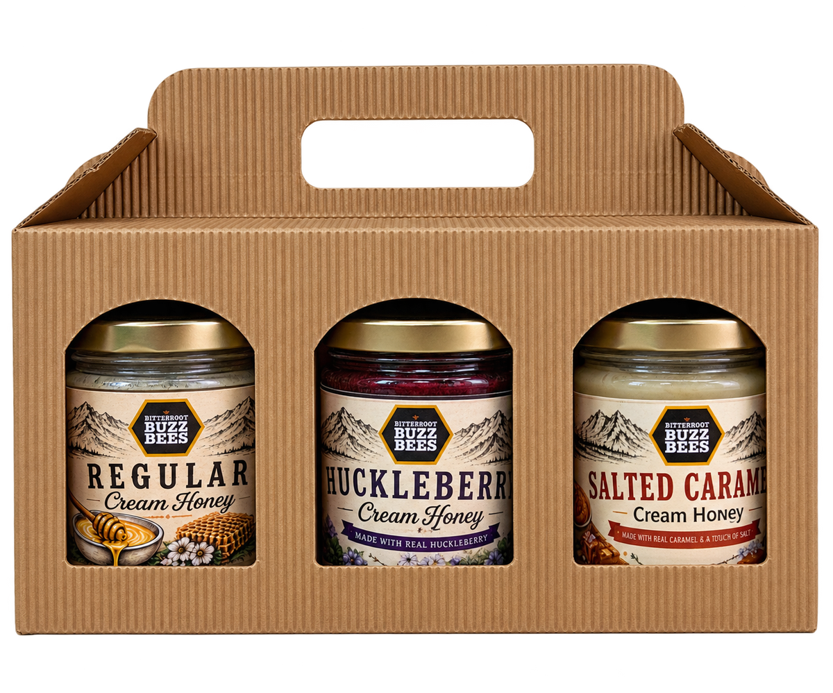 Bitterroot Buzz Bees Creamed Honey Trio Gift Set