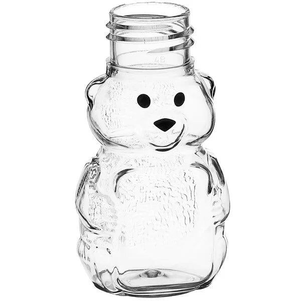 1.5 oz. (2 oz. Honey Weight) Clear PET Bear Honey Bottle - 800/Case - Bitterroot Buzz Bees