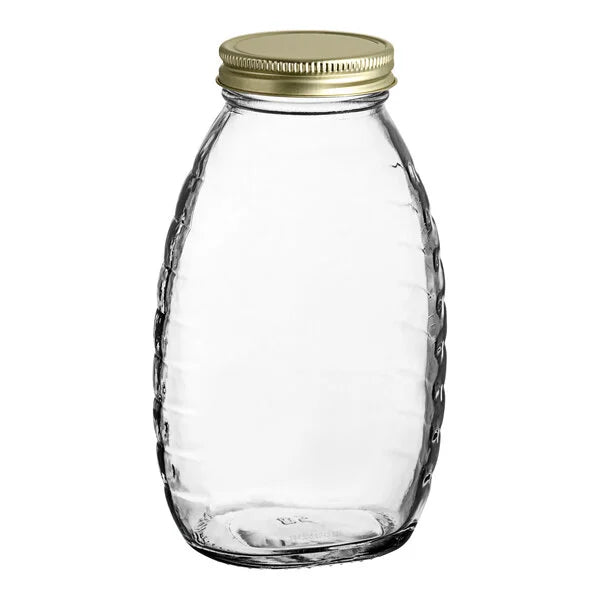 Queenline Glass Jars with Gold Metal Lids/ Case of 36