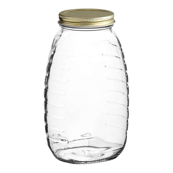 Queenline Glass Jars with Gold Metal Lids/ Case of 36