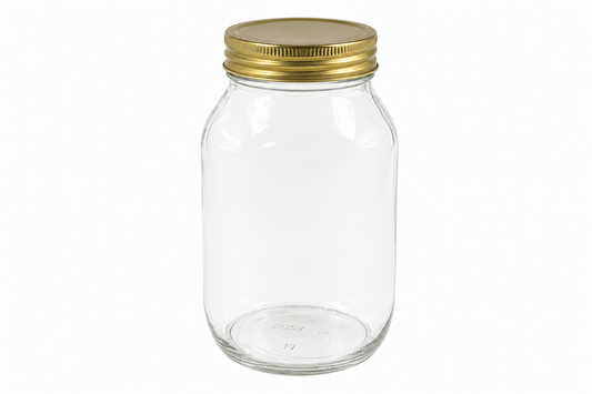 32 oz Clear Glass Round Mayo Jar 70-450 (12-Pack) - Bitterroot Buzz Bees