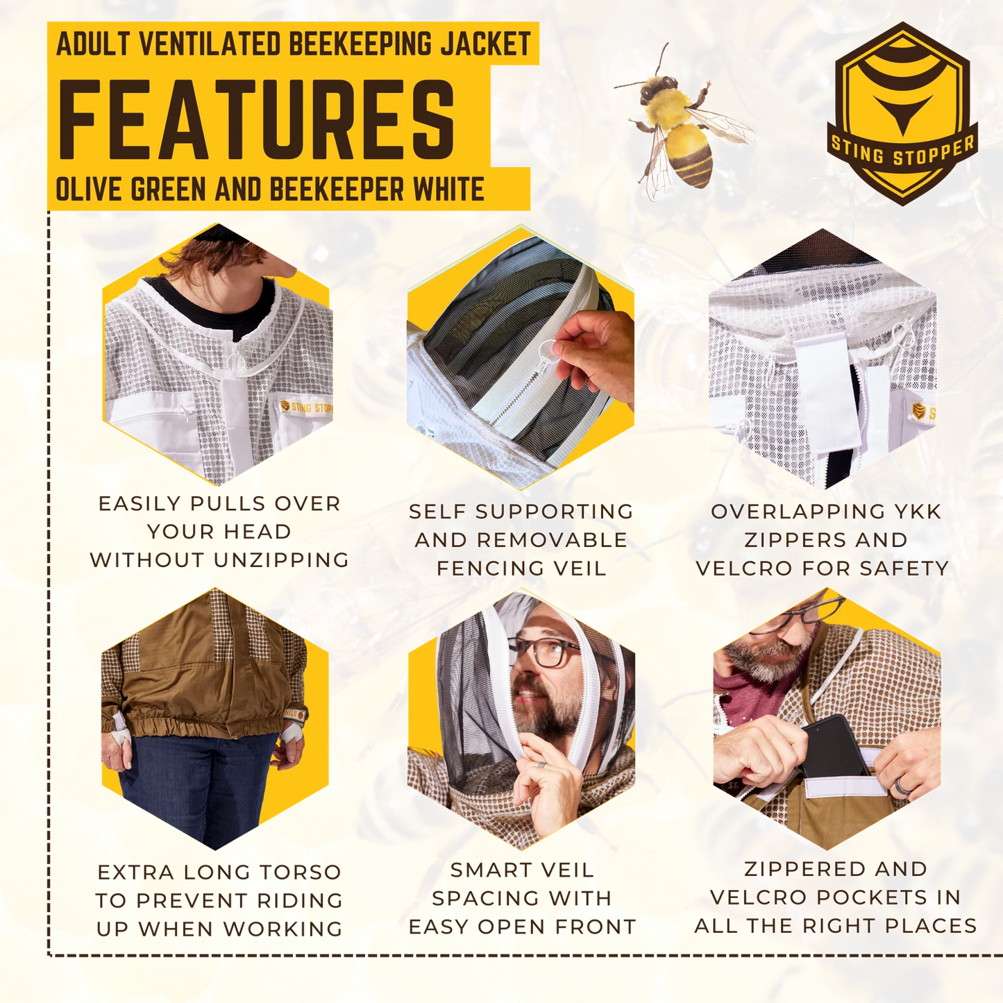 Professional Three Layer Ventilated Beekeeping Jacket