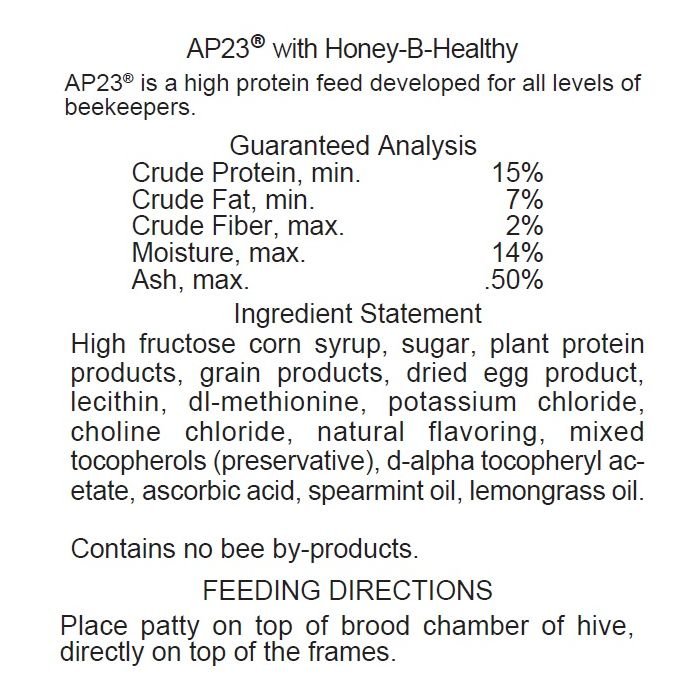 AP23 Pollen Substitute Patties - Bitterroot Buzz Bees