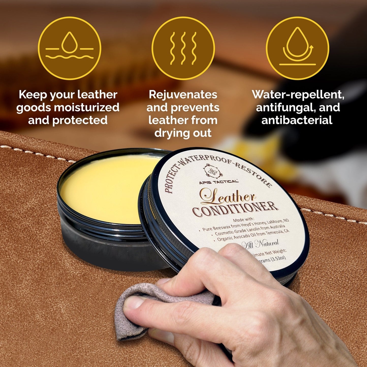Apis Tactical Leather Conditioner - Bitterroot Buzz Bees