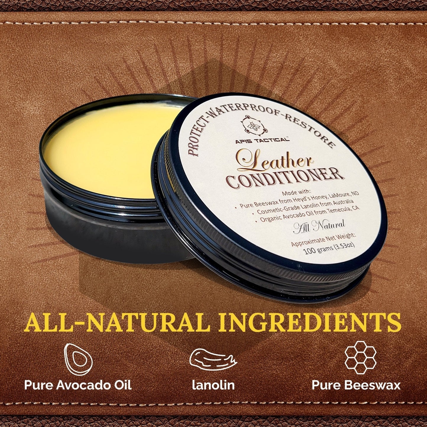 Apis Tactical Leather Conditioner - Bitterroot Buzz Bees