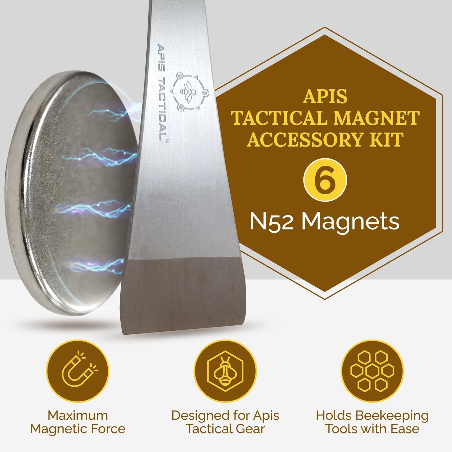 Apis Tactical - Neodymium Magnet Accessory Kit - N52 Small, Circular Magnetic Discs - Bitterroot Buzz Bees