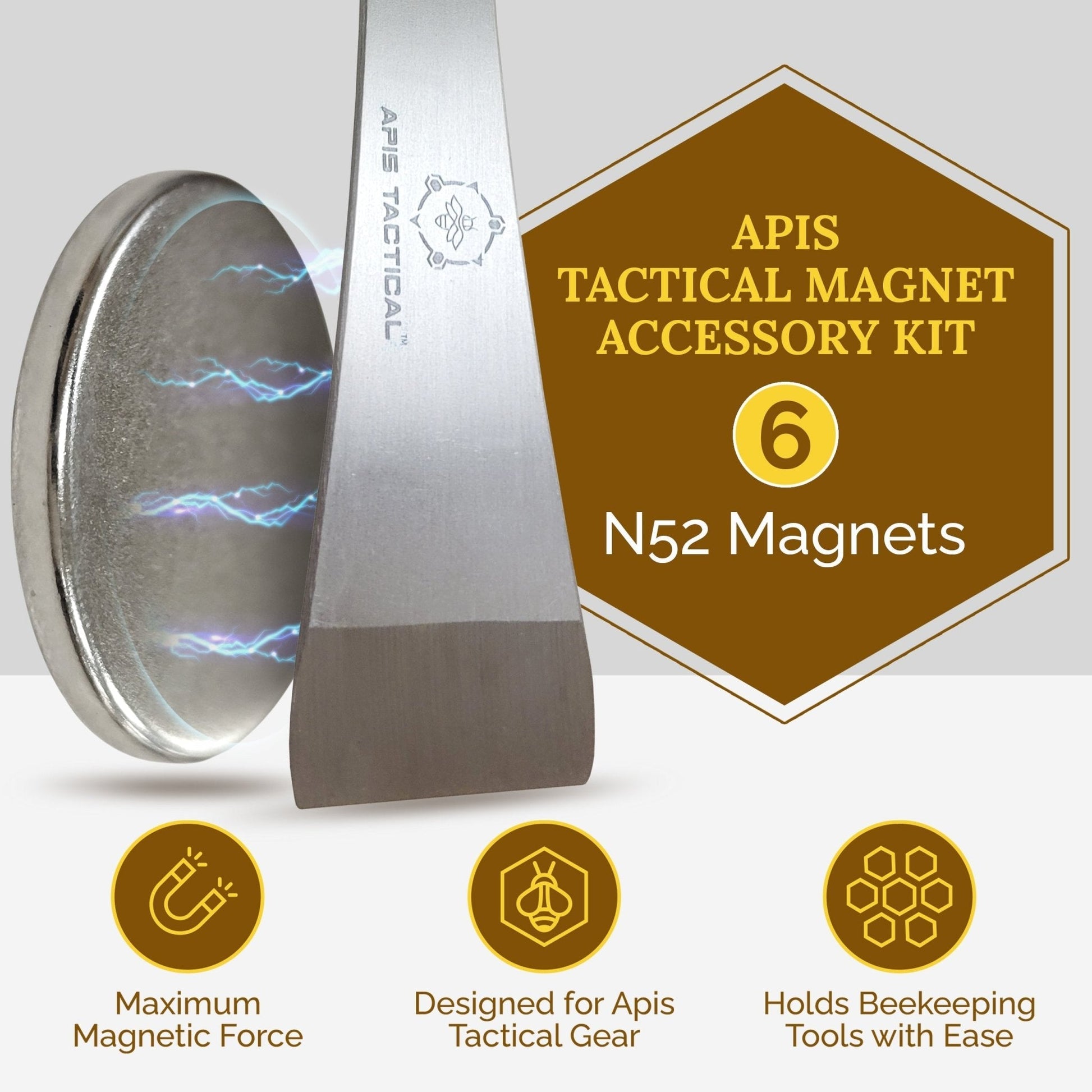 Apis Tactical - Neodymium Magnet Accessory Kit - N52 Small, Circular Magnetic Discs - Bitterroot Buzz Bees