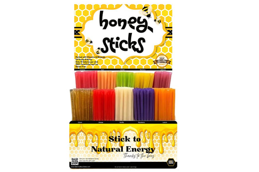 Bitterroot Buzz Bees Honey Sticks – 500 Count Display - Bitterroot Buzz Bees