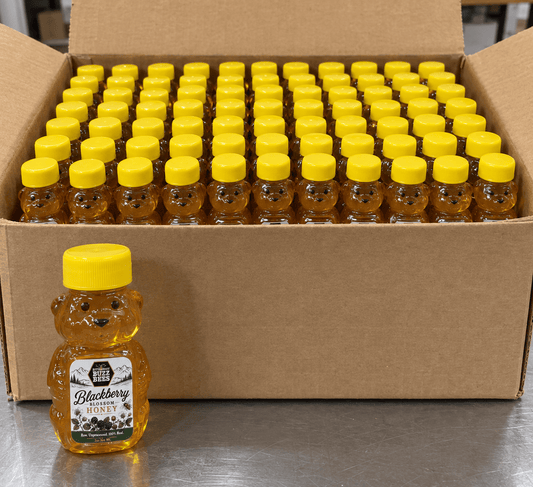 Blackberry Blossom Honey – 2 oz Honey Bears | 100 Count - Bitterroot Buzz Bees