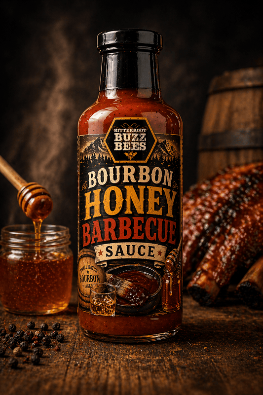 Bourbon Honey BBQ Sauce – Sweet, Smoky Barbecue Sauce with Rich Bourbon Taste - Bitterroot Buzz Bees