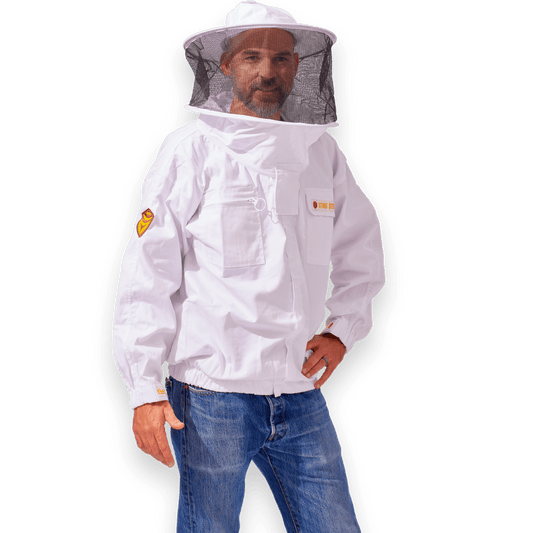 Classic Cotton Beekeeping Jacket with Round Veil - Bitterroot Buzz Bees