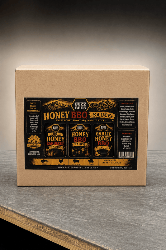 Honey BBQ Sauce Trio Gift Box - Bitterroot Buzz Bees