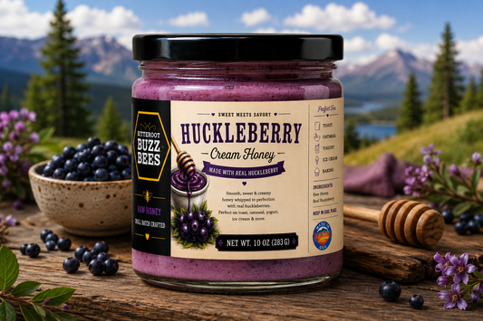 Huckleberry Cream Honey | Made with Real Wild Huckleberries