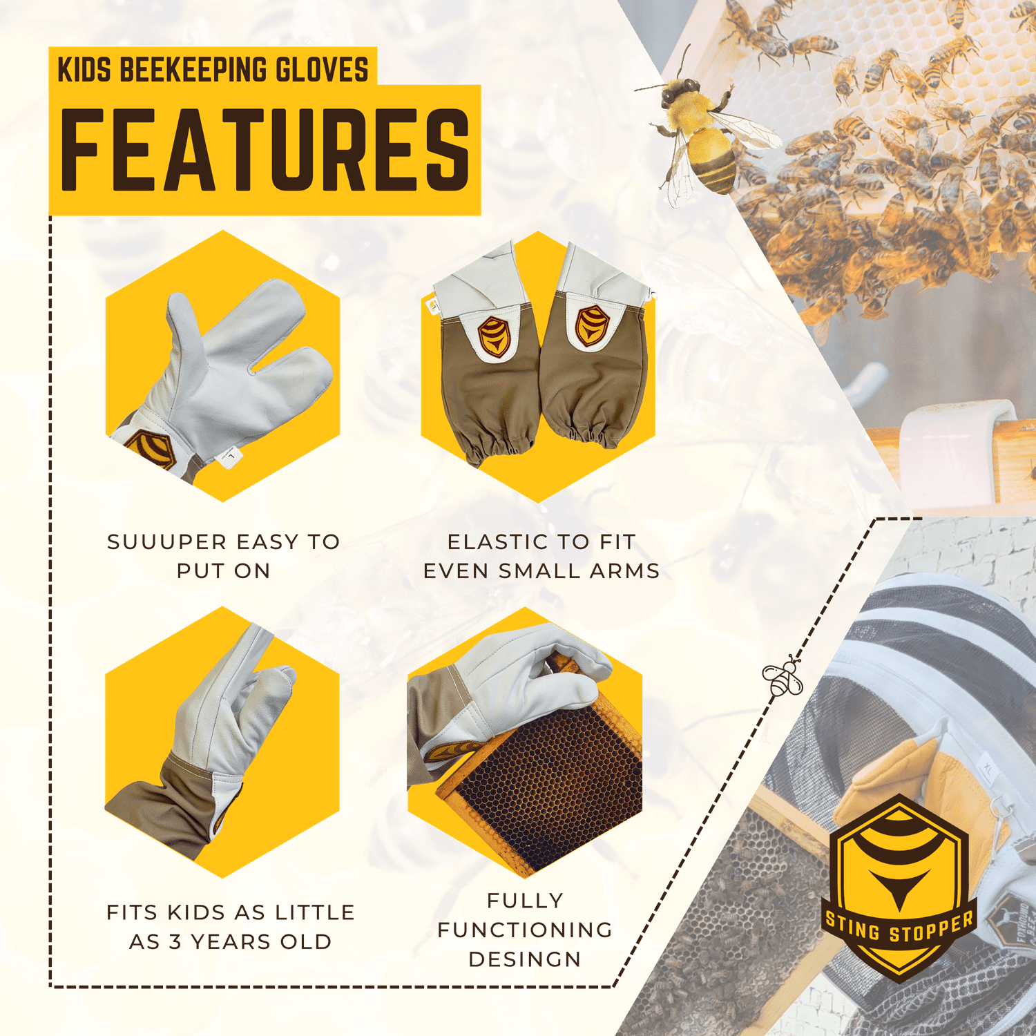 Kids Beekeeping Gloves - Bitterroot Buzz Bees