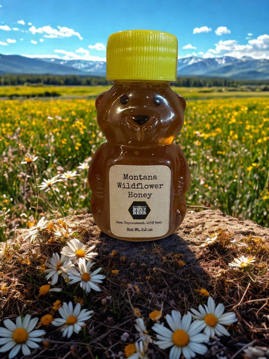 Local Honey Mini Bear - 2.5oz Pure & Sweet - Bitterroot Buzz Bees