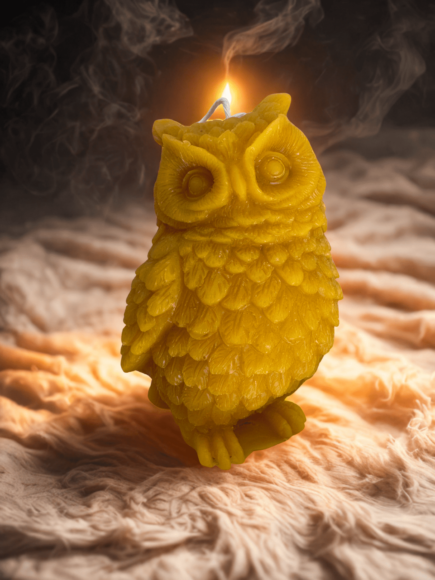 Owl Beeswax Candle - Woodland Wisdom Glow - Bitterroot Buzz Bees