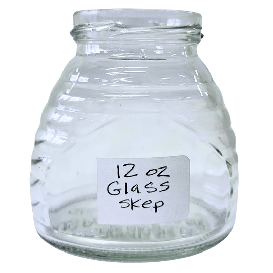 Pure Honey in 12 oz Glass Skep Jars - Bitterroot Buzz Bees