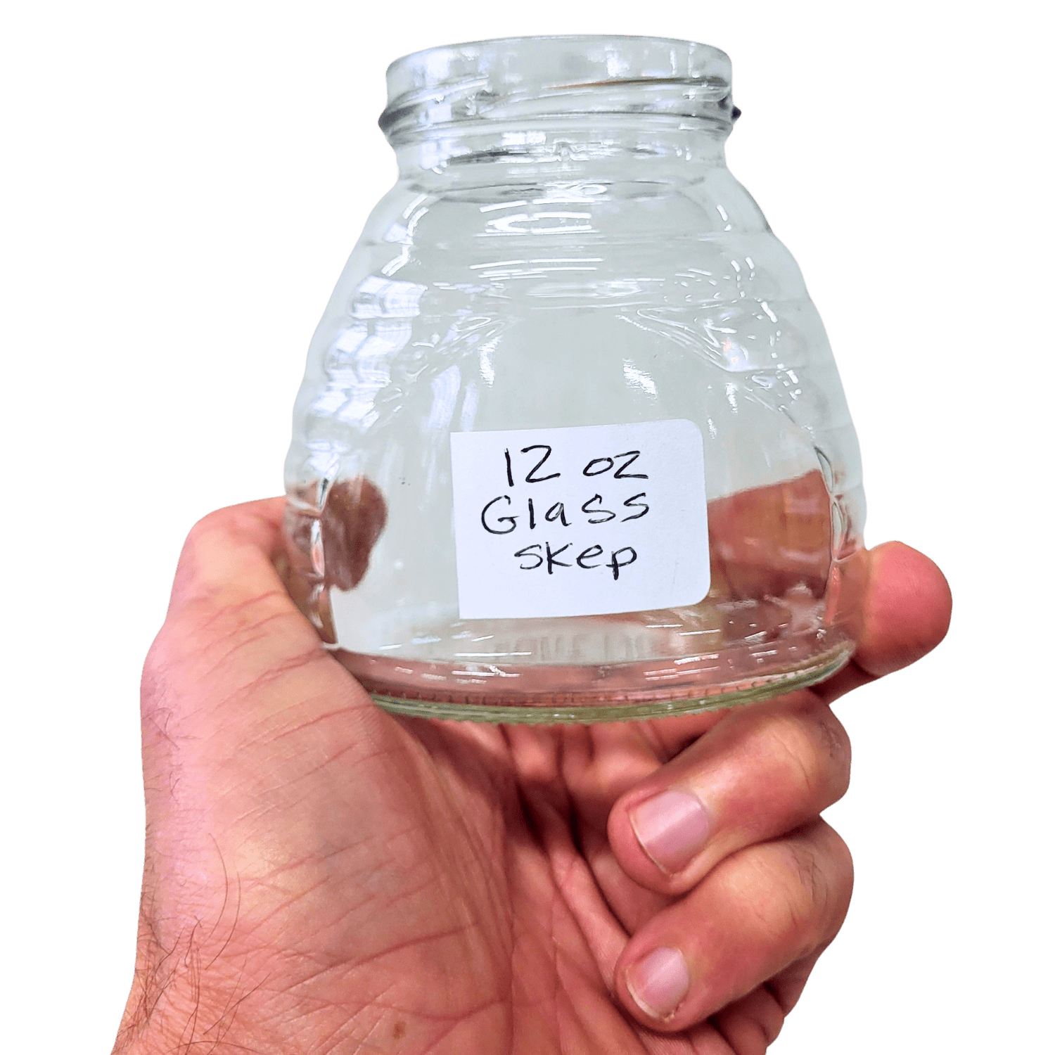 Pure Honey in 12 oz Glass Skep Jars - Bitterroot Buzz Bees