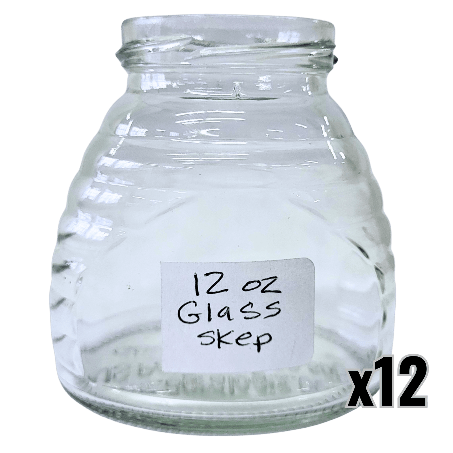 Pure Honey in 12 oz Glass Skep Jars - Bitterroot Buzz Bees