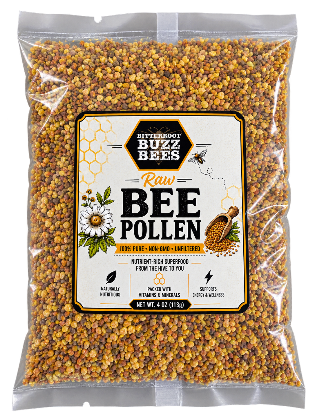 Raw Bee Pollen: Superfood Boost - Bitterroot Buzz Bees