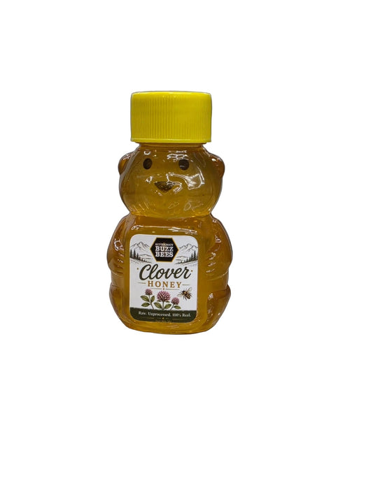 Raw Clover Honey Mini Bear - 2.5oz - Bitterroot Buzz Bees