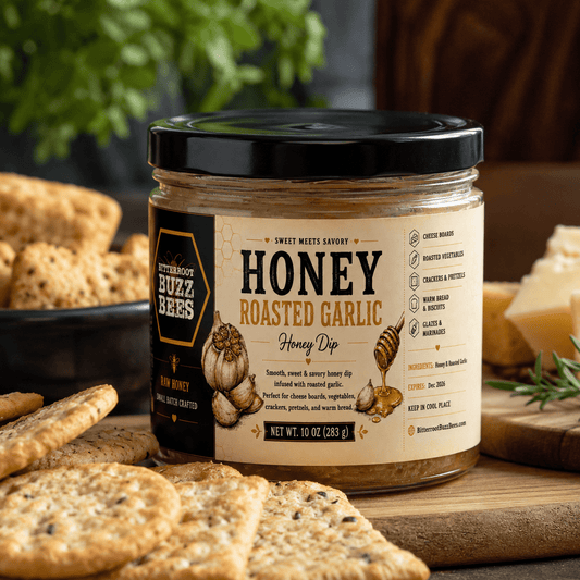 Roasted Garlic Honey Dip - Bitterroot Buzz Bees